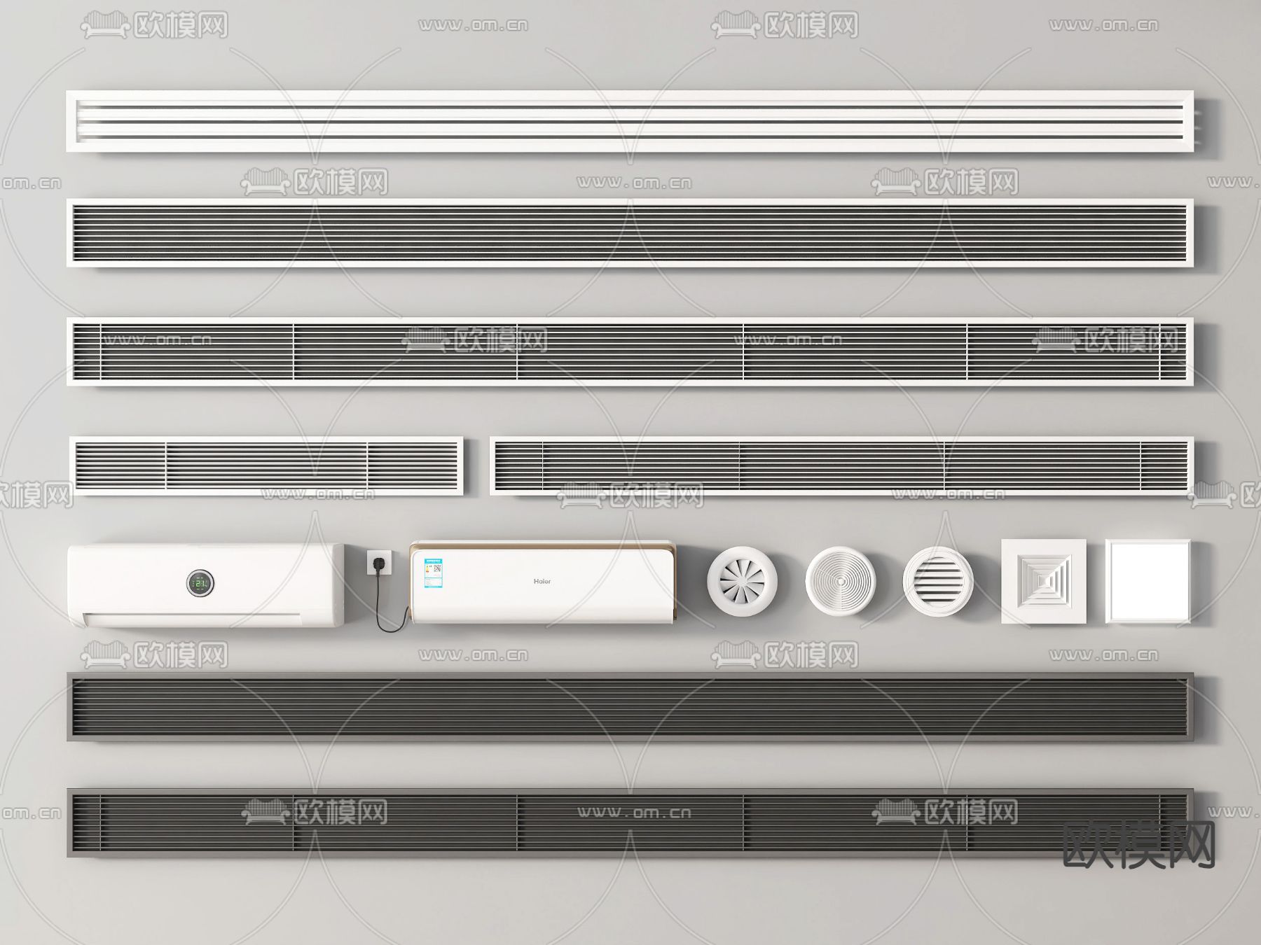 空调出风口 通风口 排气口3d模型下载
