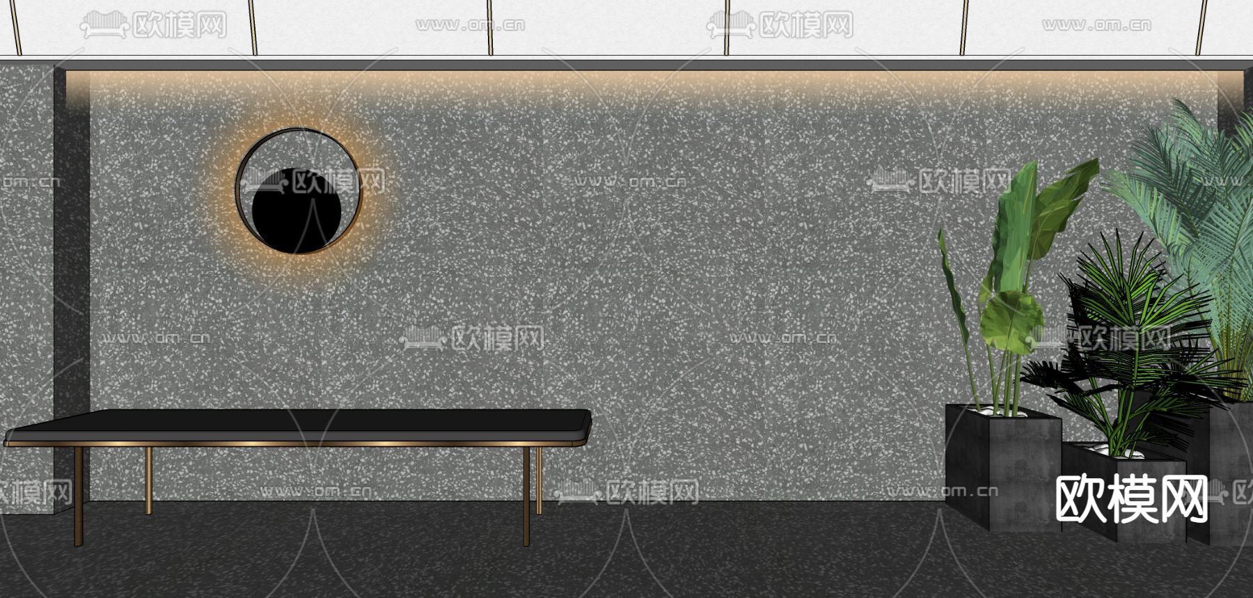 公共卫生间su模型下载（渲染图1）