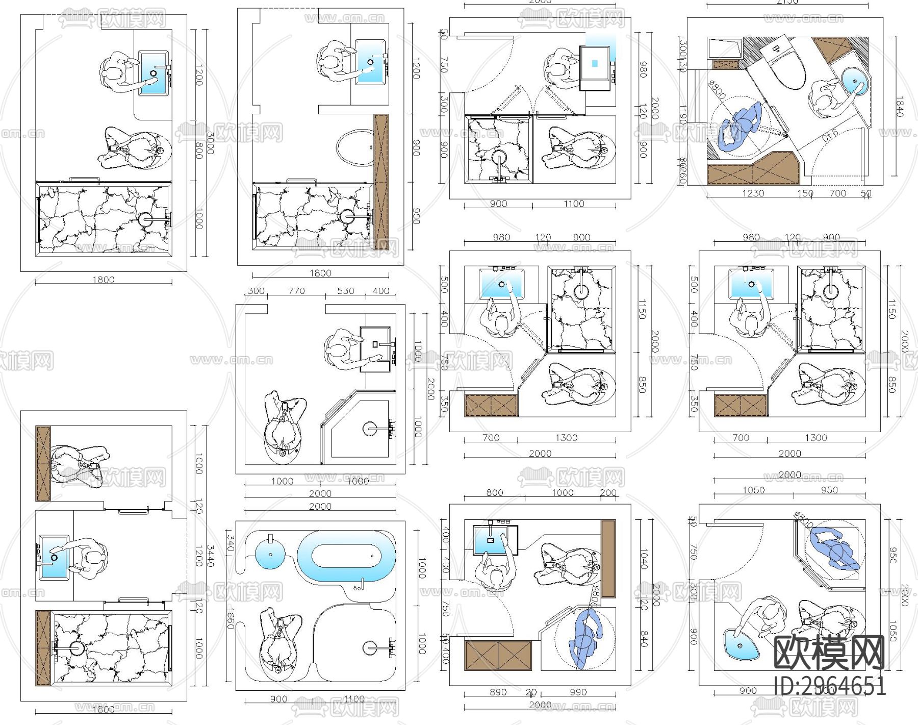 最新全屋人体工程学尺寸cad图库下载（渲染图1）