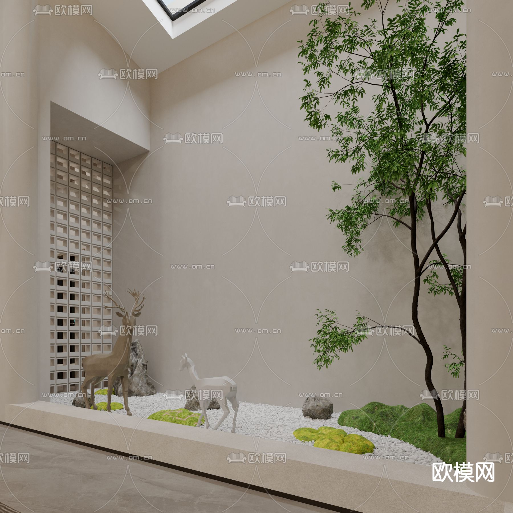 景观小品 植物造景 动物雕塑3d模型下载