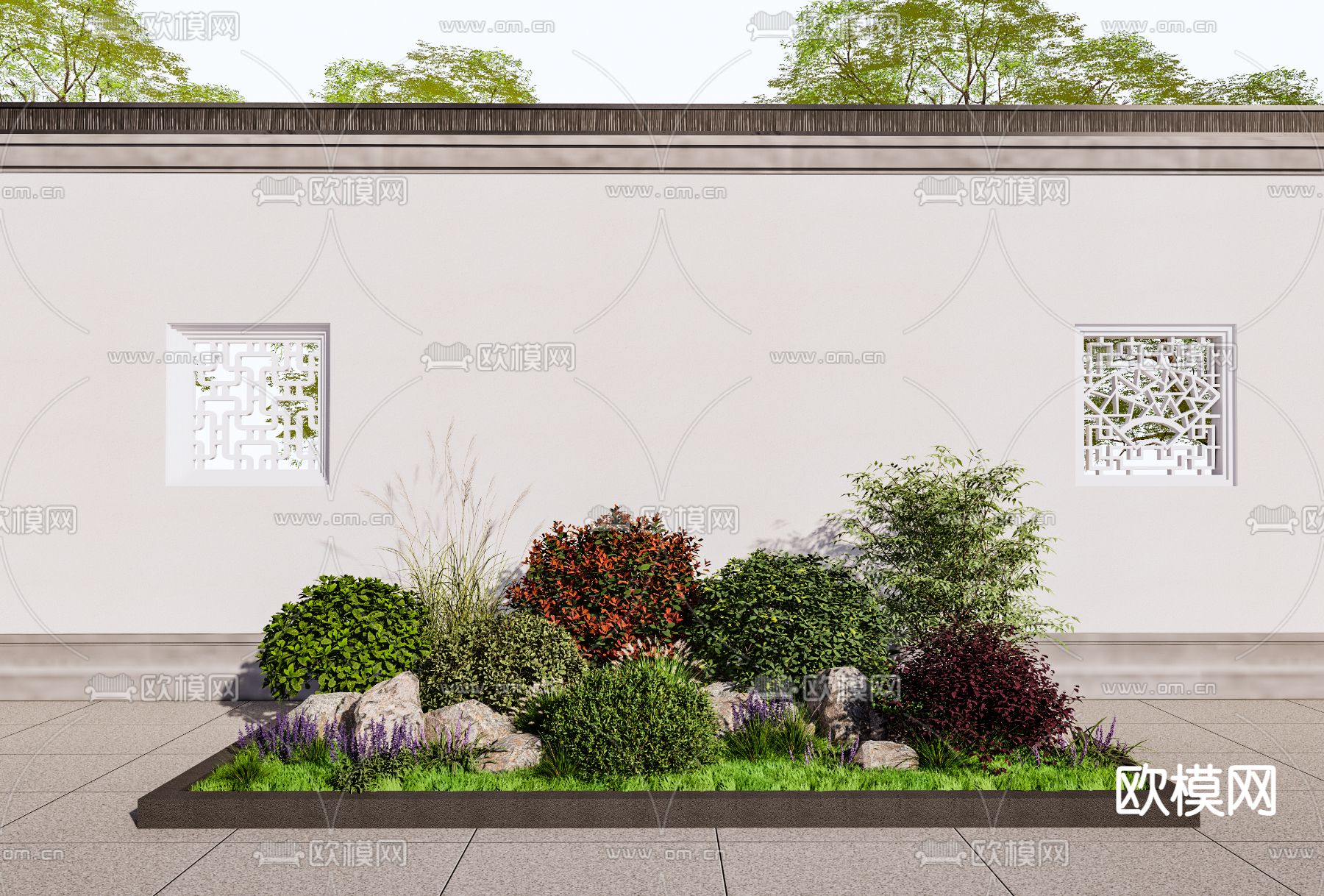 庭院植物 植物堆su模型下载（渲染图2）