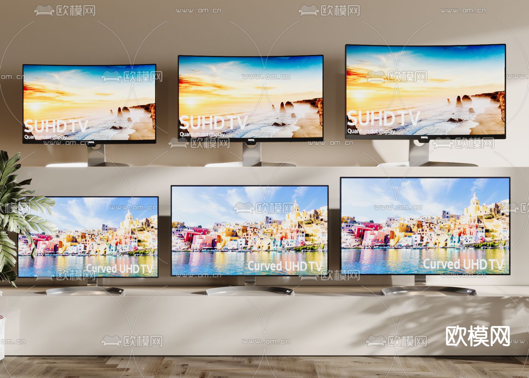 液晶电视机 智慧屏 全面屏3d模型下载