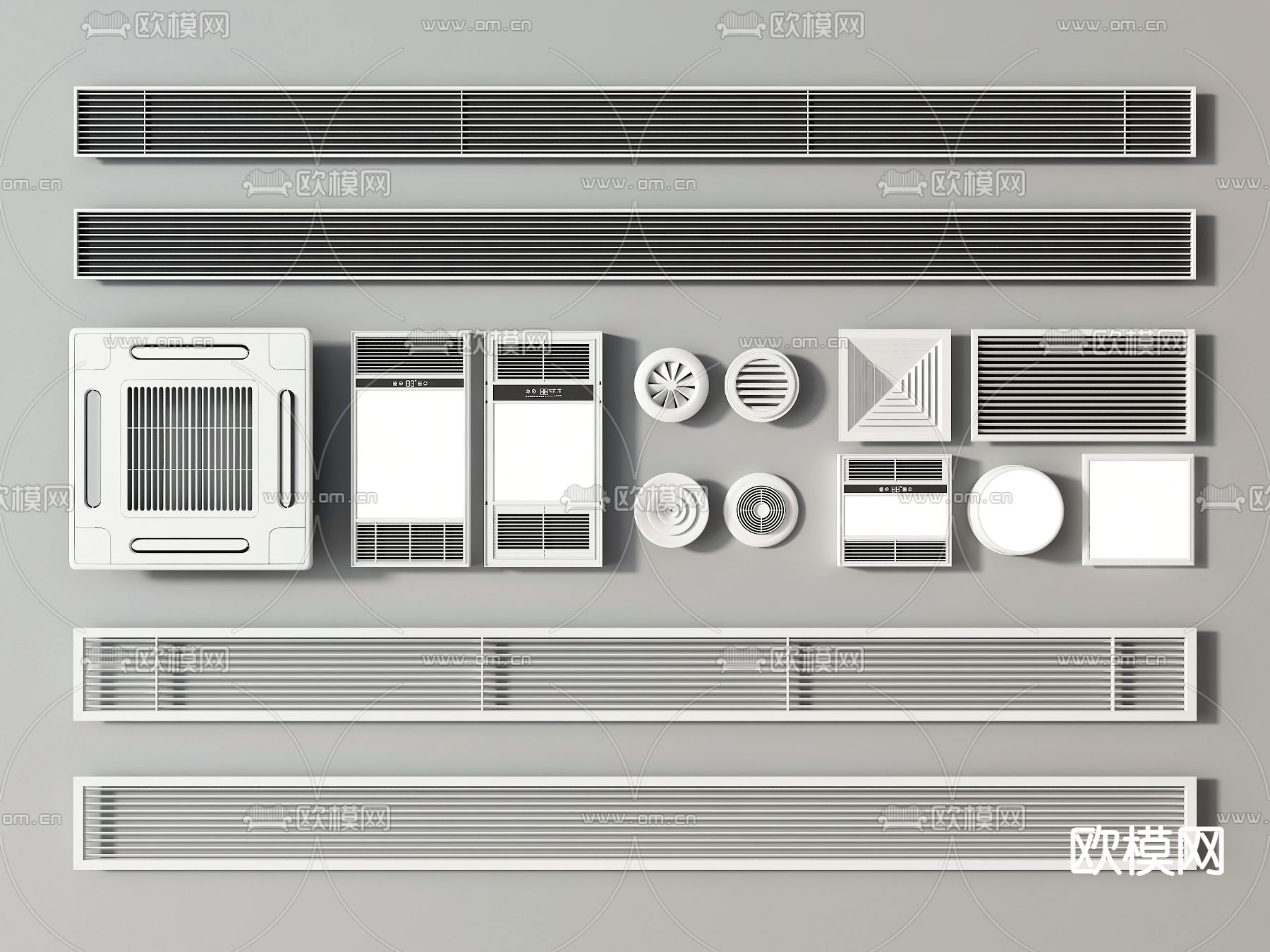 空调出风口 中央空调 排气扇 浴霸3d模型下载