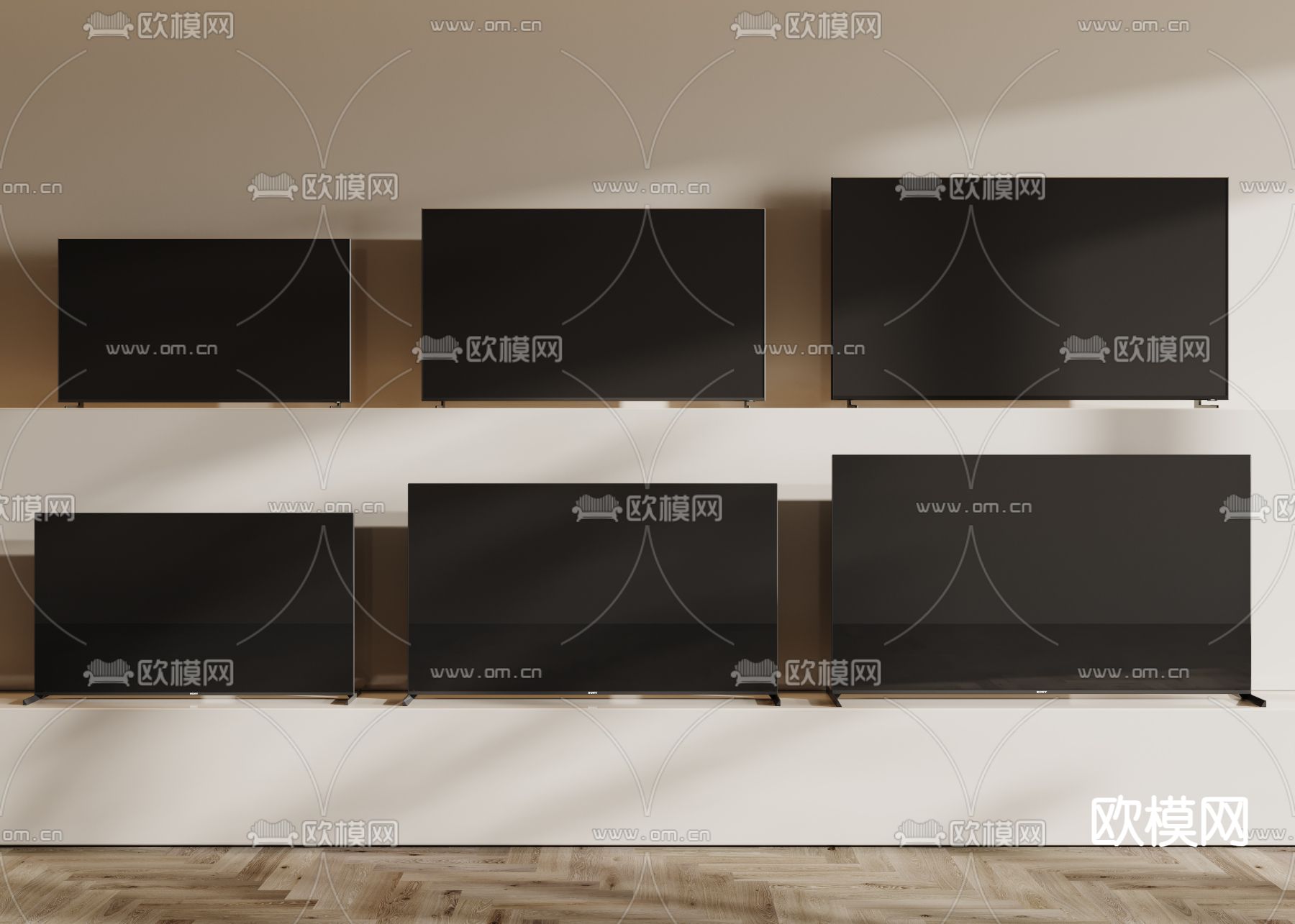 液晶电视机 激光电视 全面屏 显示屏3d模型下载