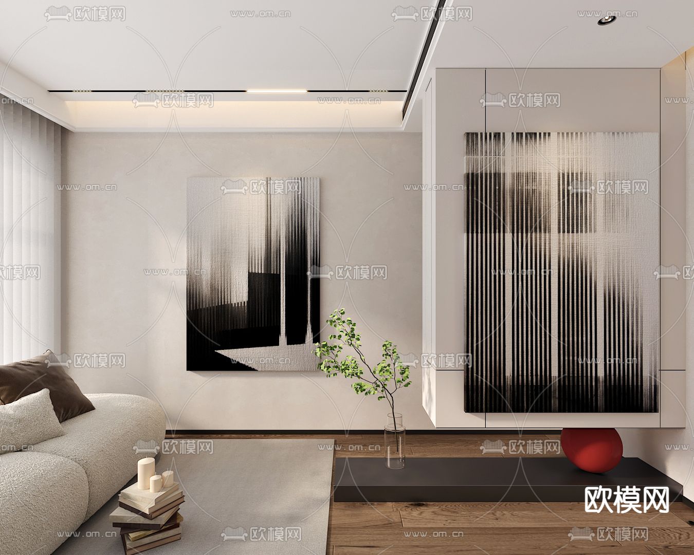 侘寂画 装饰画 肌理画 艺术画3d模型下载