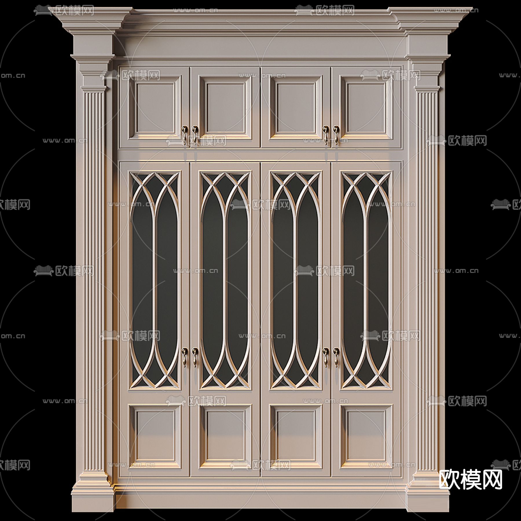 简欧衣柜3d模型下载