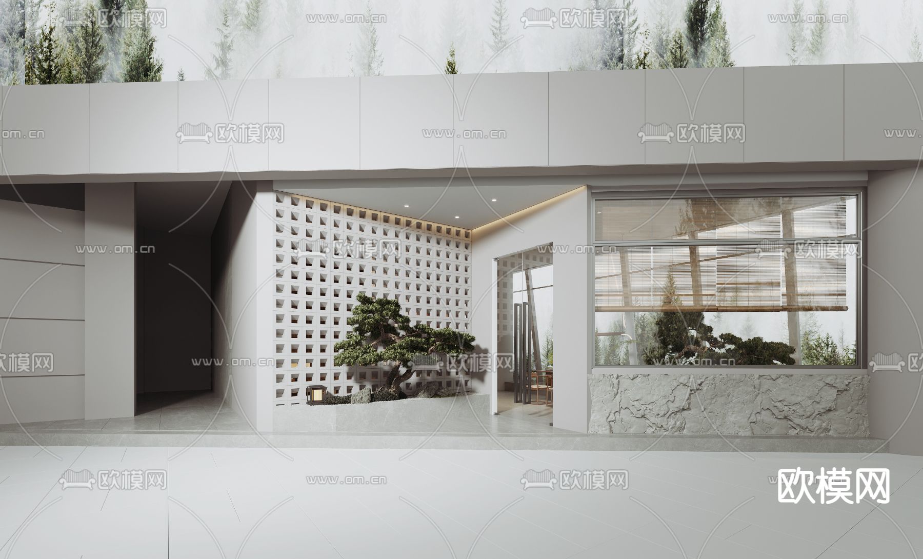 侘寂风茶馆su模型下载（渲染图2）