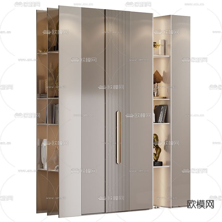 书柜 装饰柜免费3d模型下载