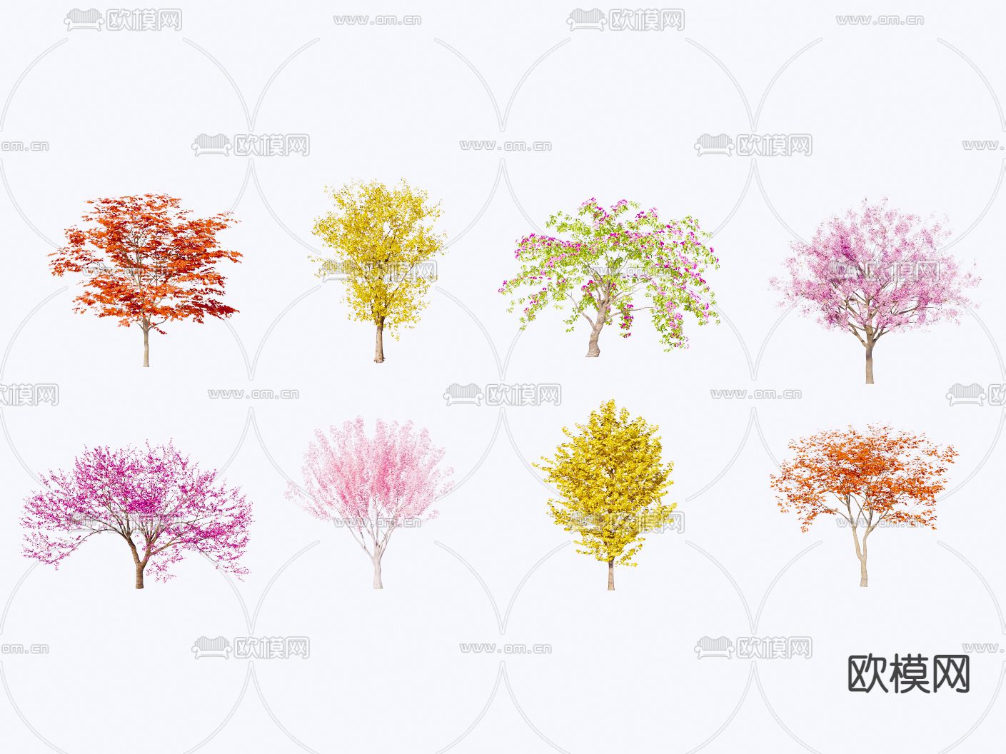 景观树 樱花 樱花树 枫叶su模型下载（渲染图2）