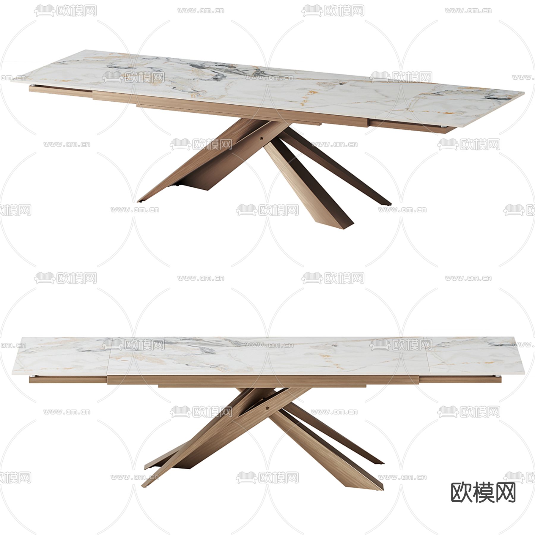 Poliform 餐桌su模型下载（渲染图1）