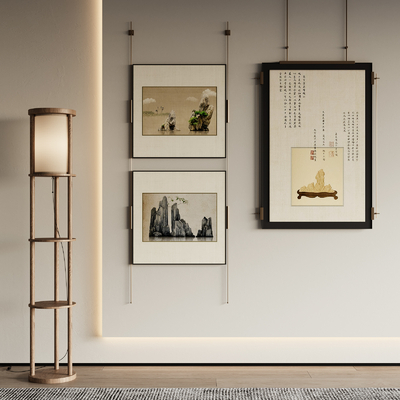 新中式装饰画su模型