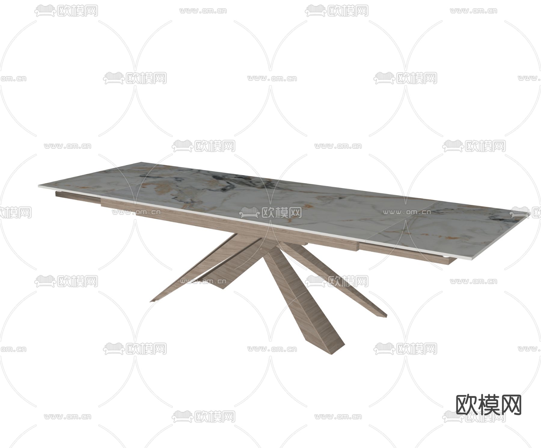 Poliform 餐桌su模型下载（渲染图3）