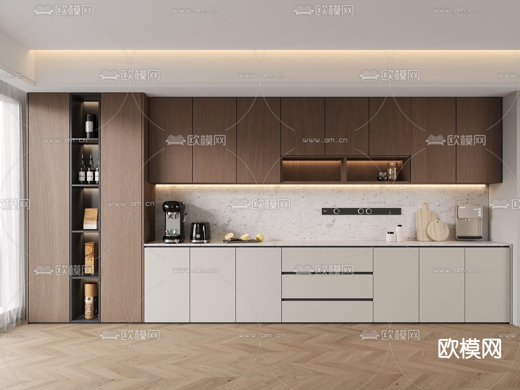 现代橱柜3d模型下载