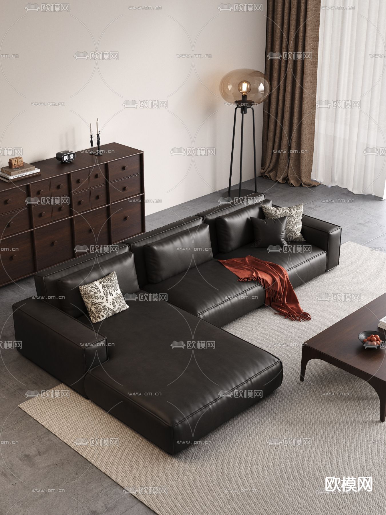 多人沙发 转角沙发3d模型下载