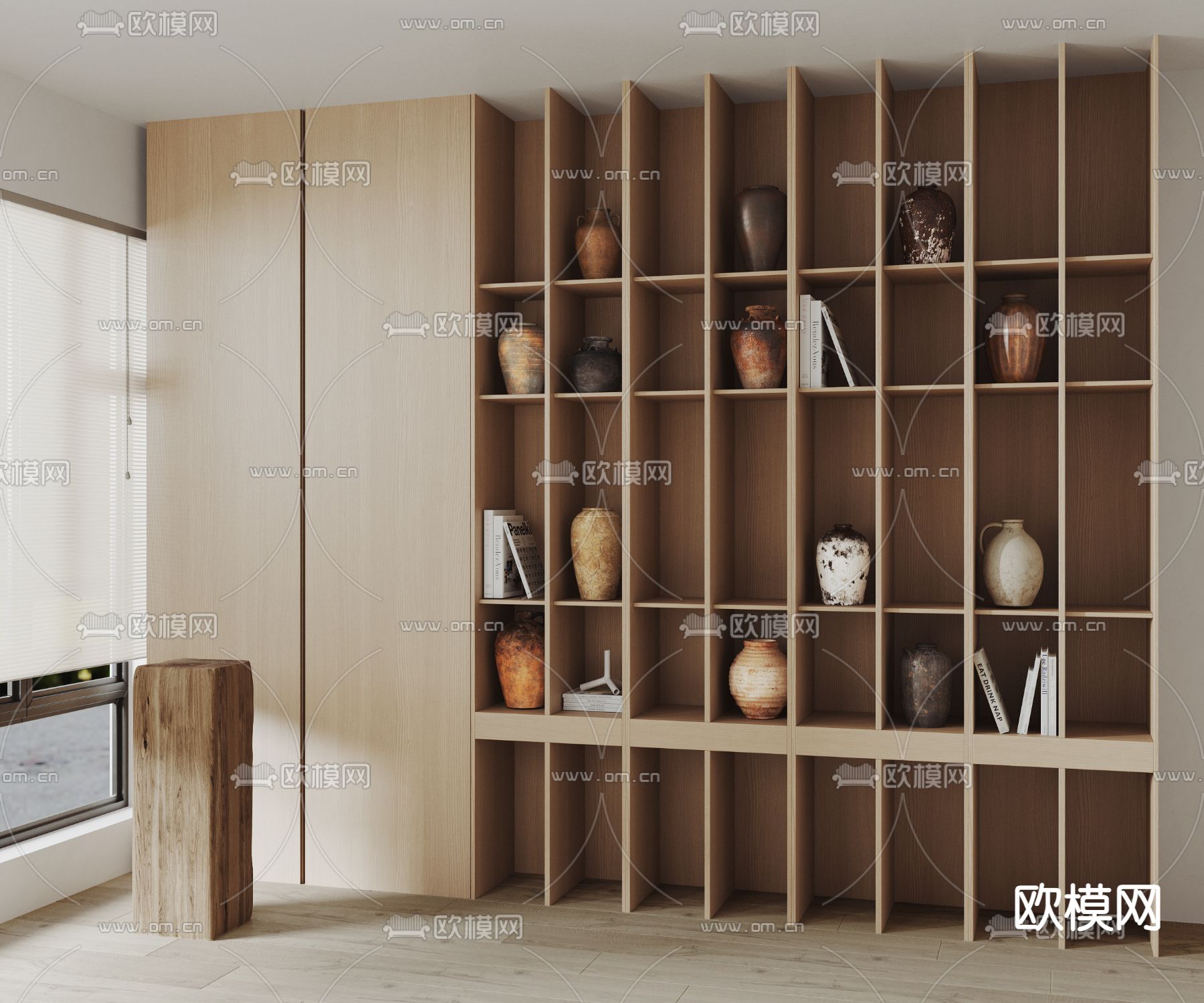 侘寂装饰柜 陈列架3d模型下载