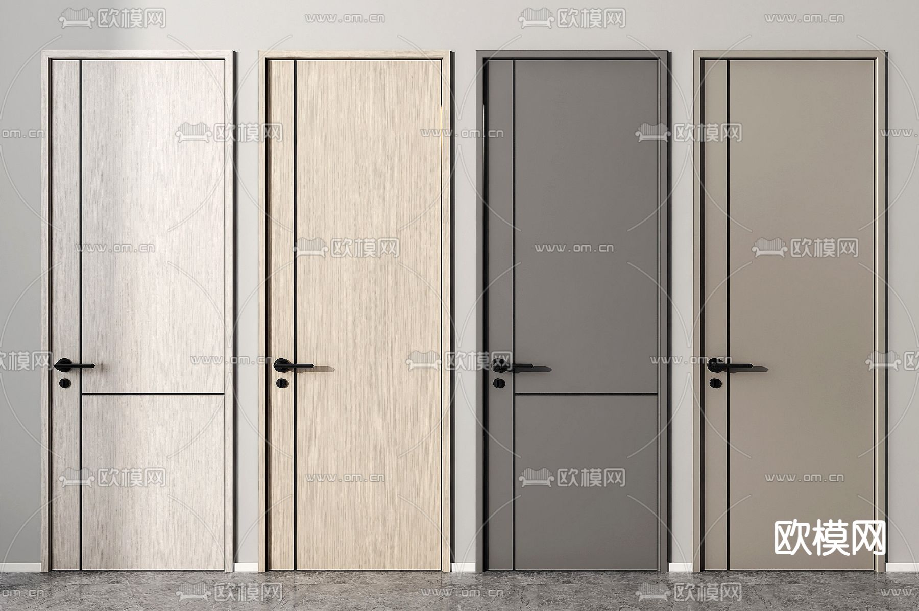 房门 卧室门 平开门3d模型下载