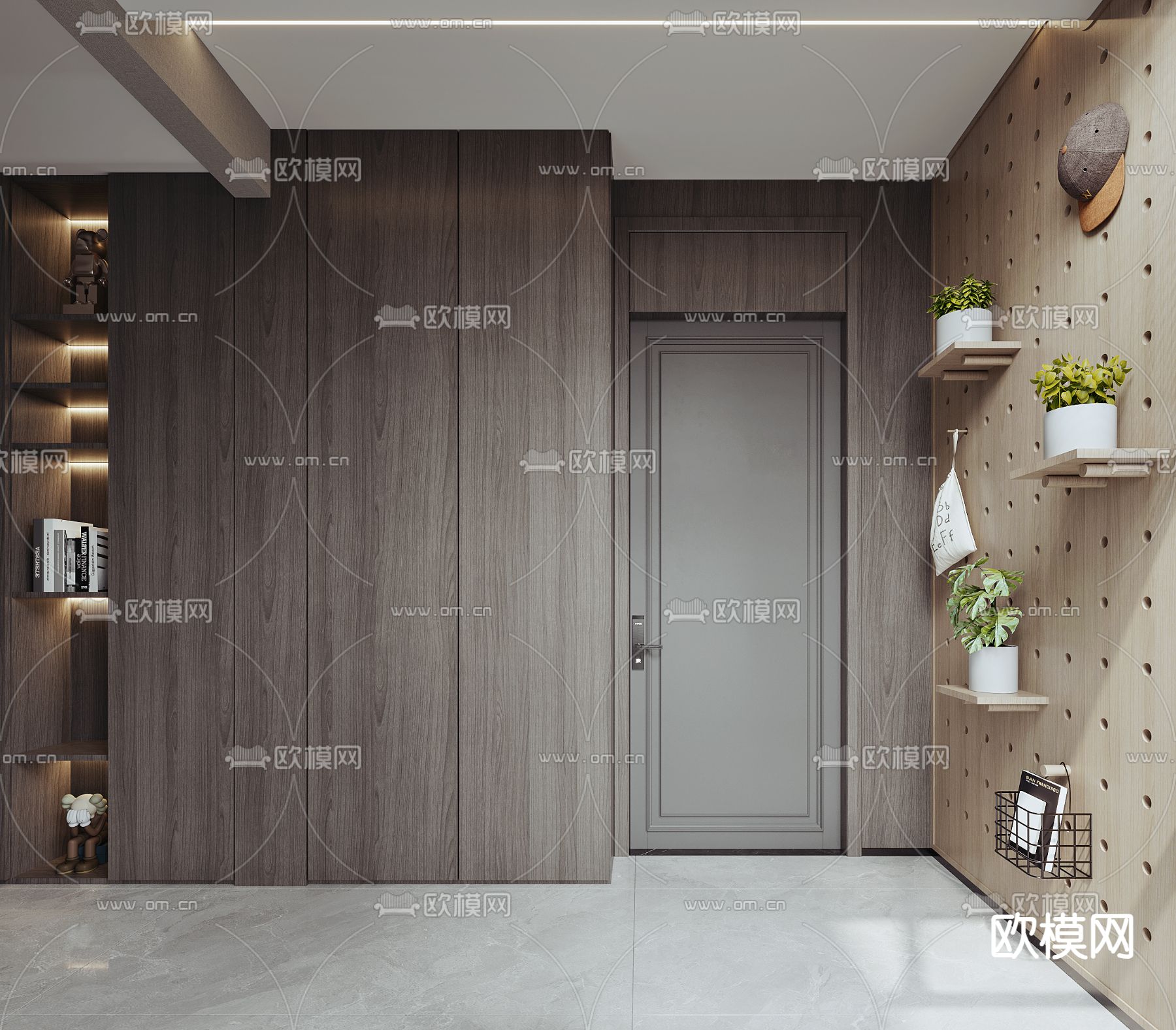 现代门厅 玄关过道3d模型下载