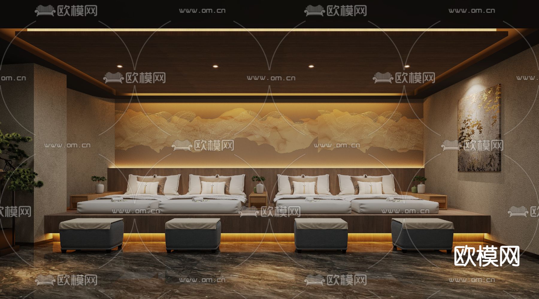 足浴包间3d模型下载