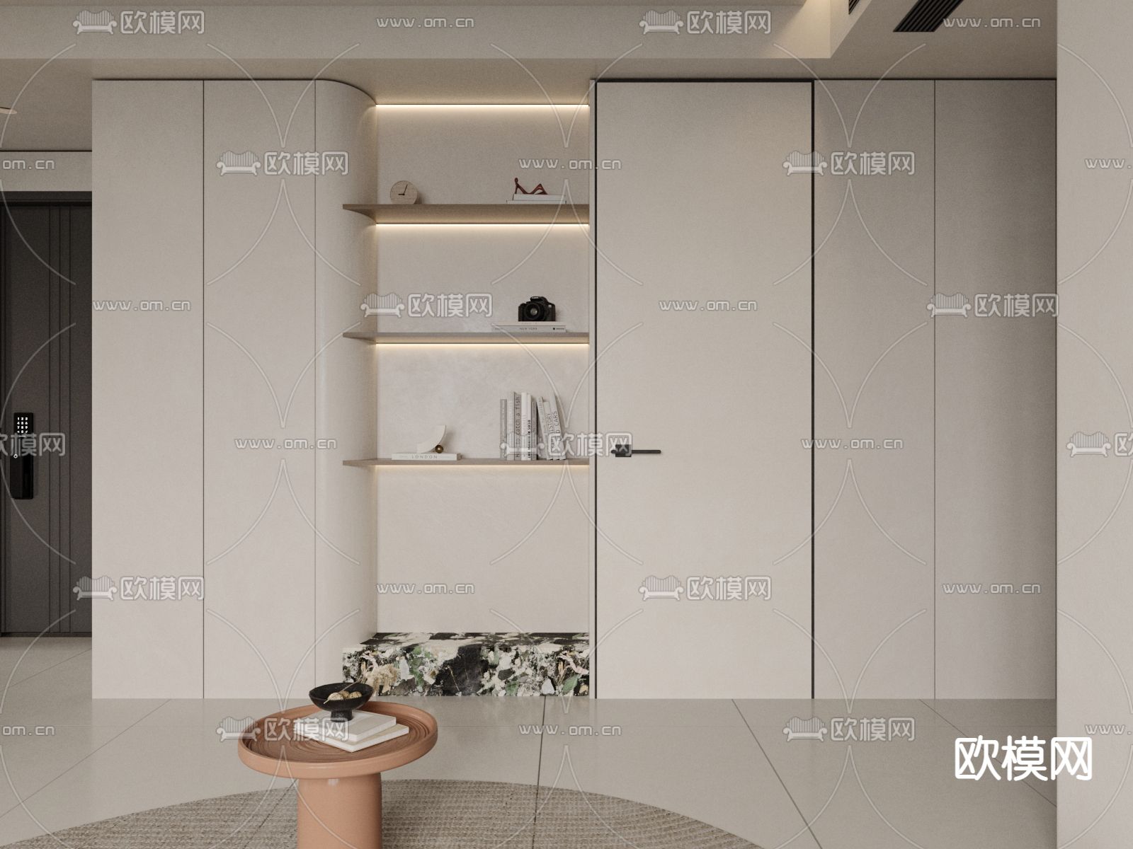 现代装饰柜 置物架3d模型下载