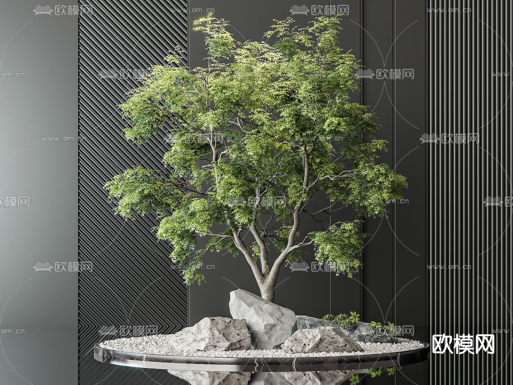 景观小品 大树造景 景观树3d模型下载
