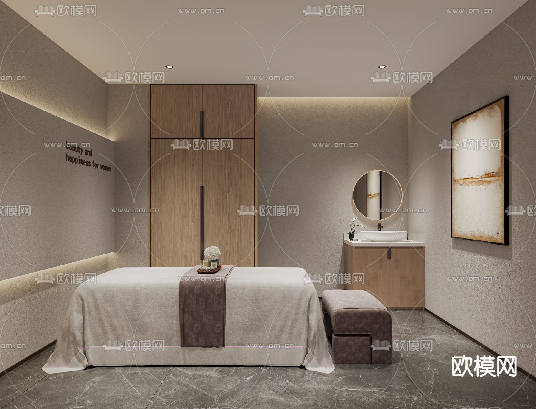 美容spa店 包房su模型下载（渲染图2）