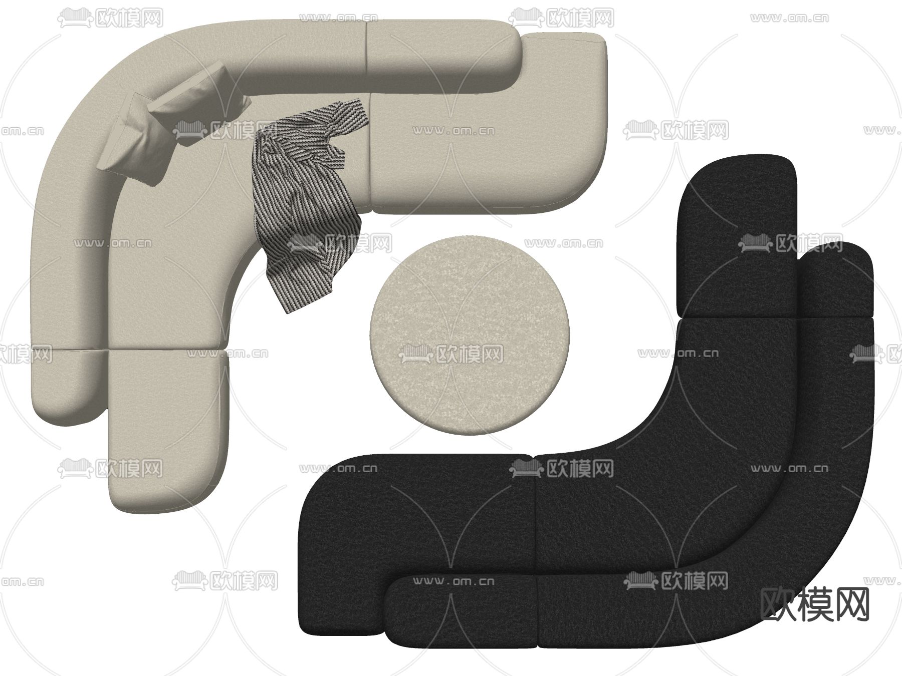 多人沙发 异型沙发su模型