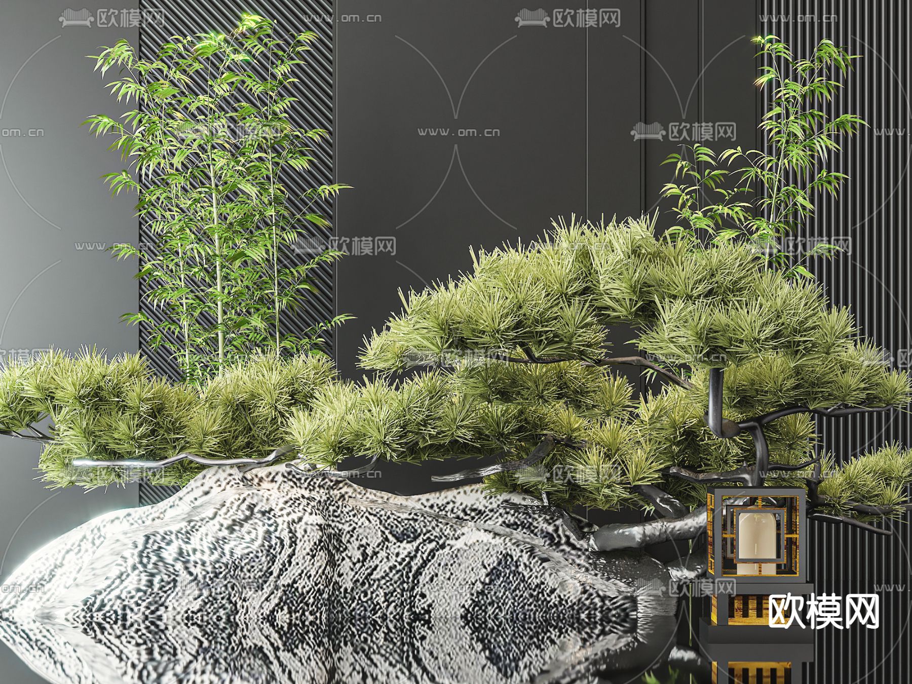室内造景 植物堆3d模型下载