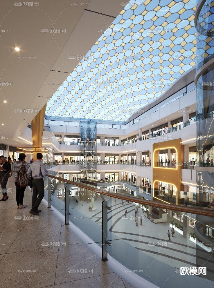 商场中庭 购物中心3d模型下载（渲染图2）