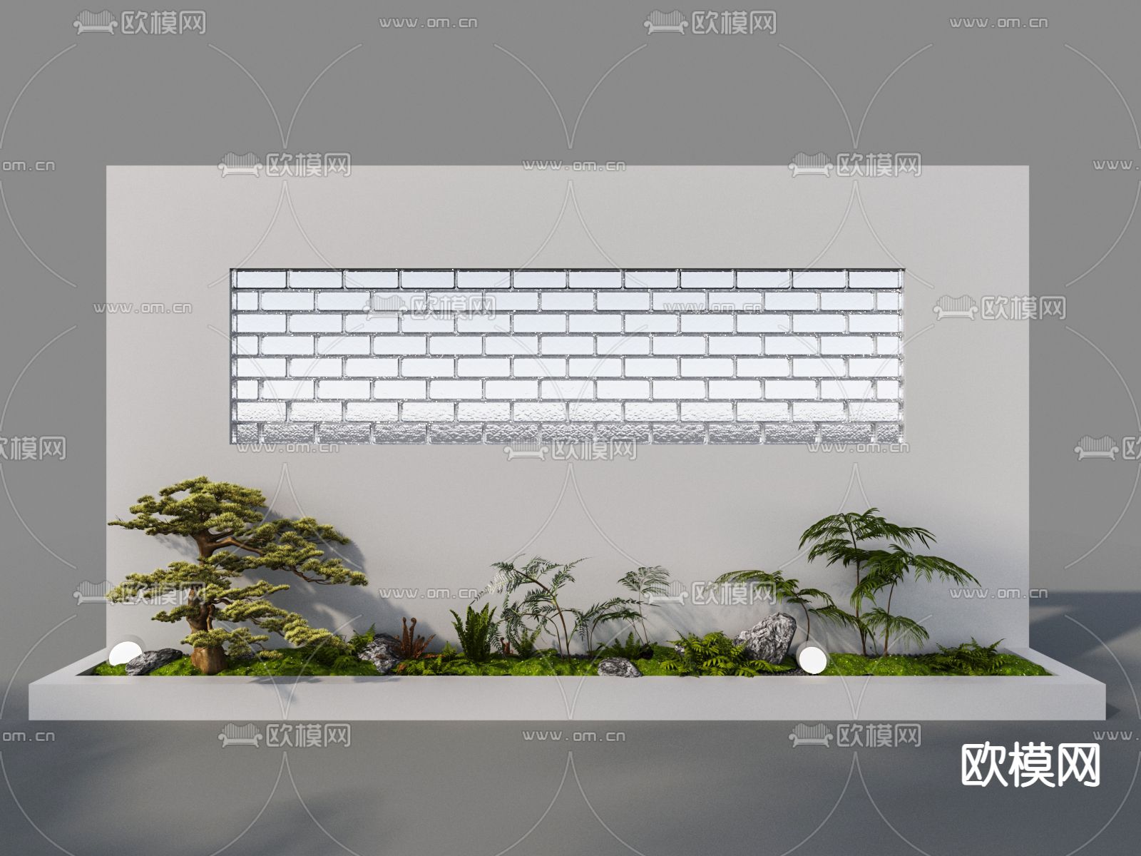 景观小品 松树造景 景观石3d模型下载