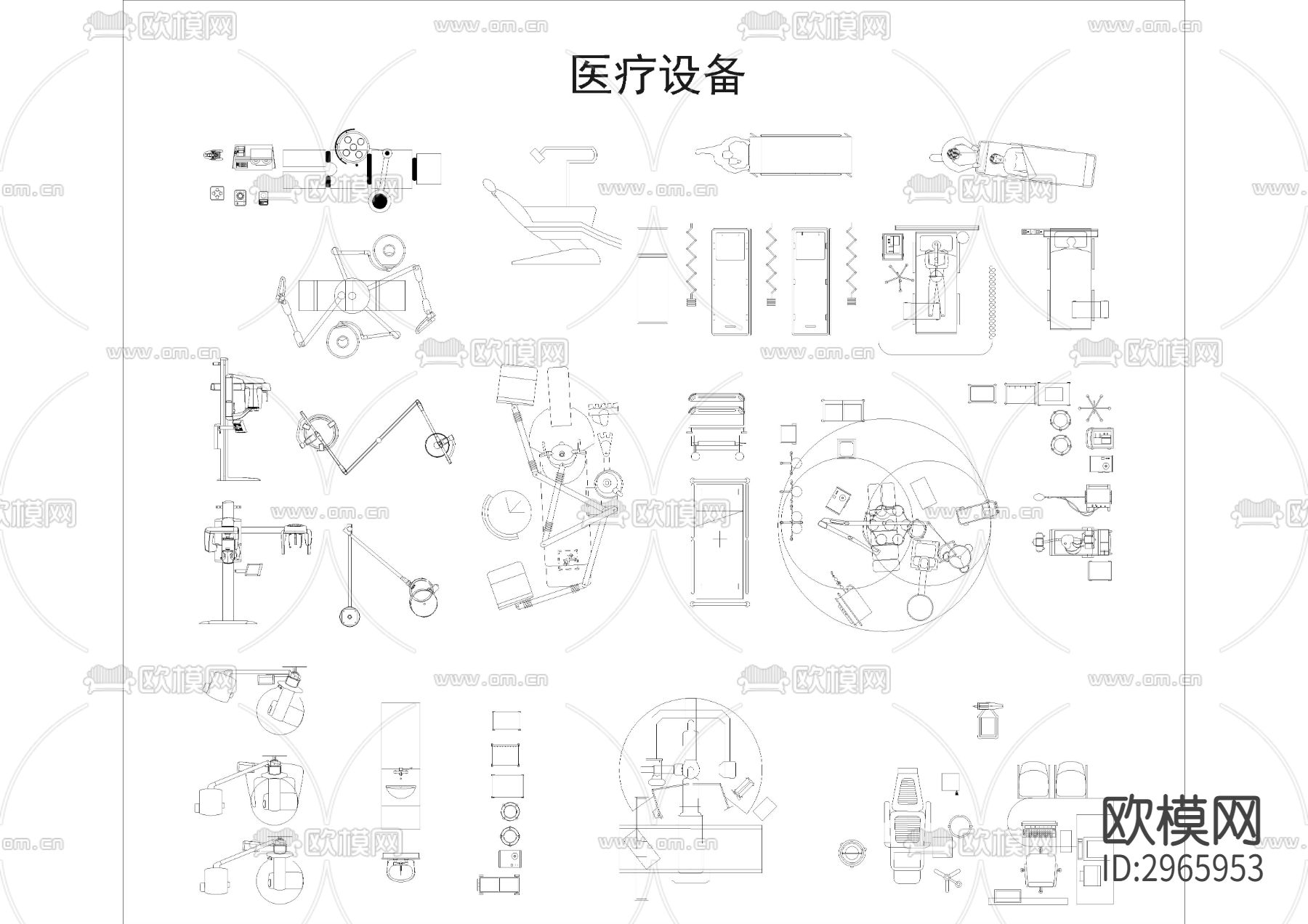 医疗模型cad图库下载（渲染图2）