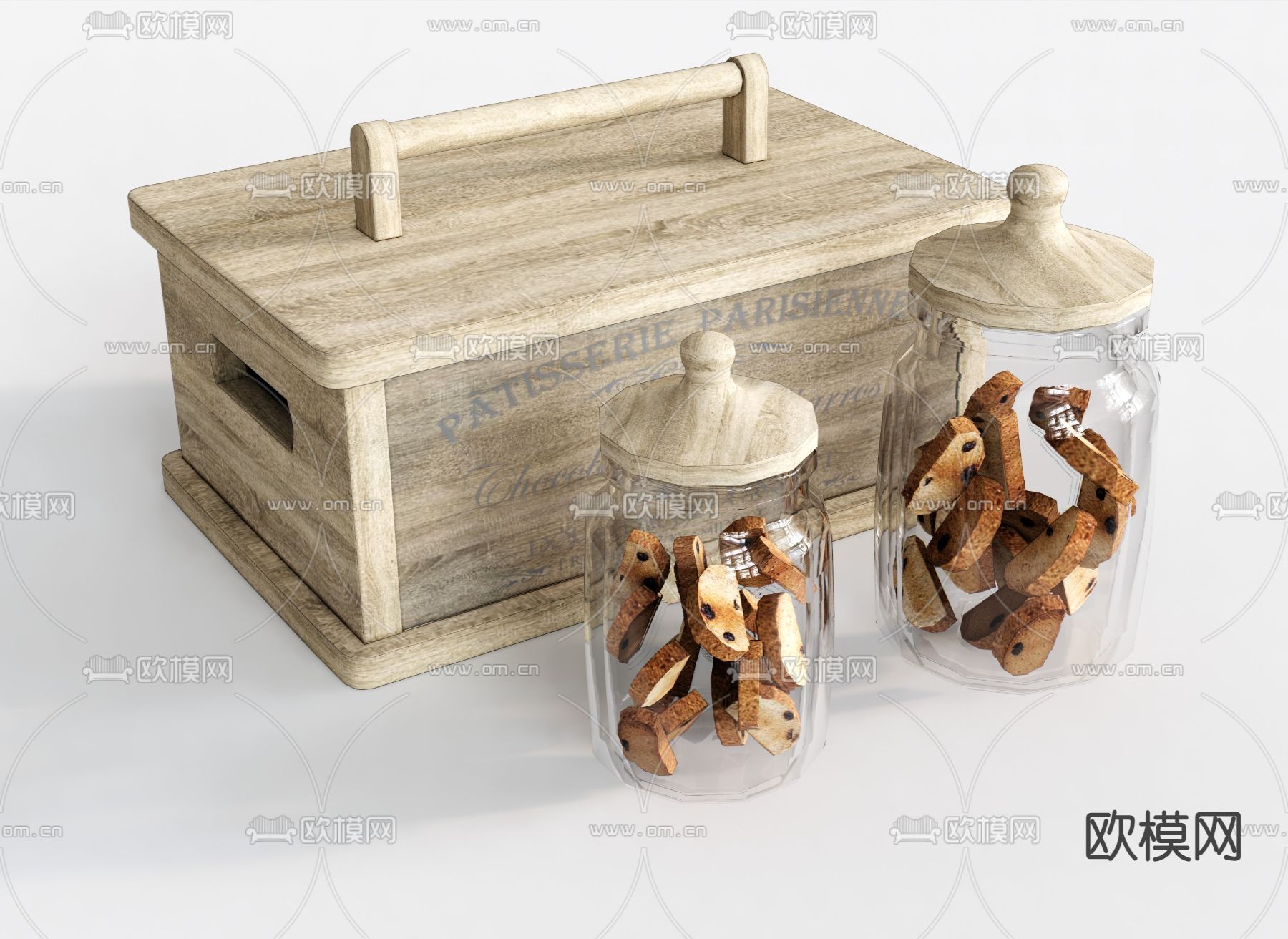 玻璃瓶 饼干su模型下载（渲染图2）