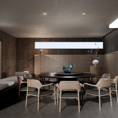  餐厅包间su模型 