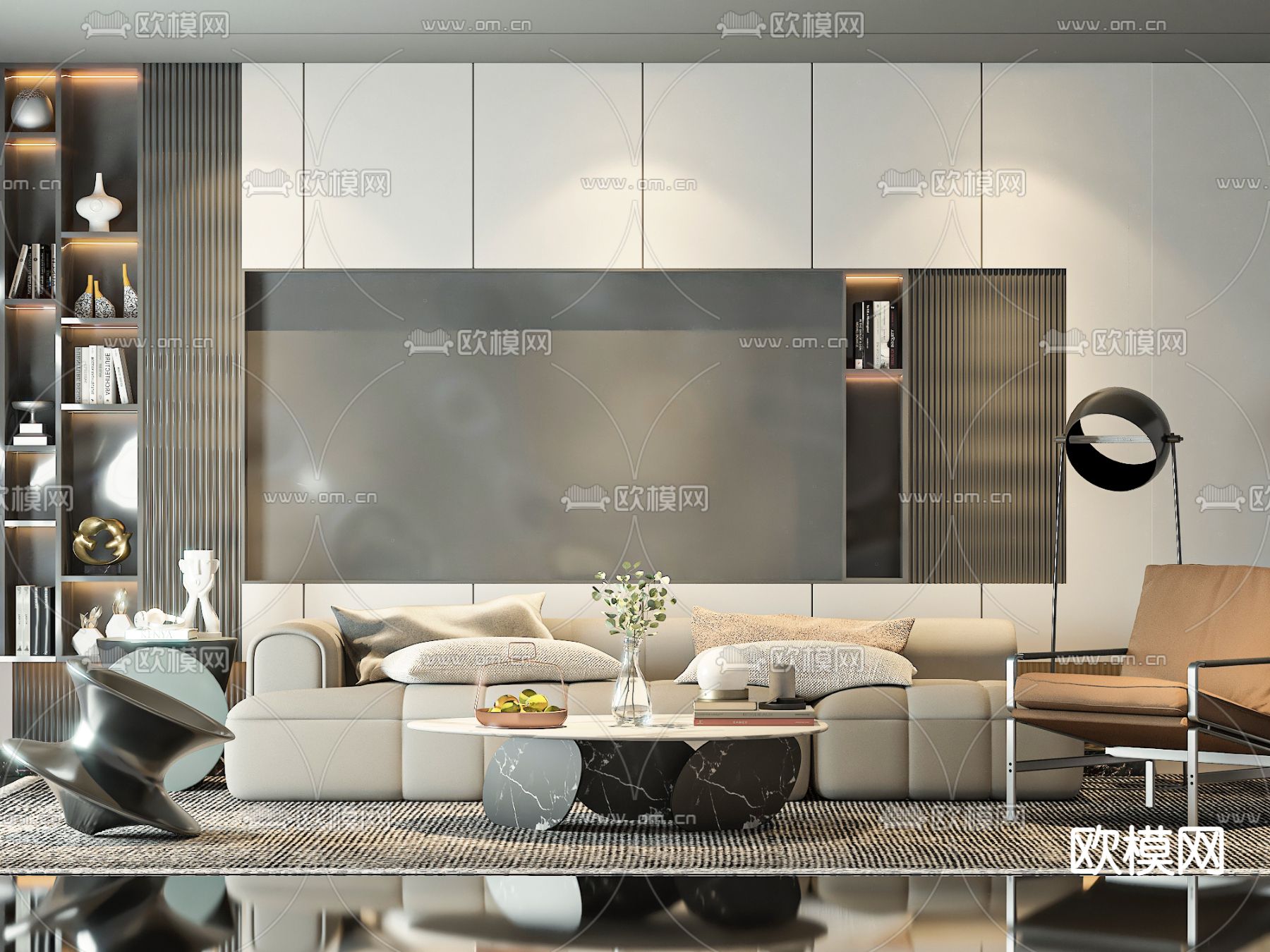 现代组合沙发3d模型下载