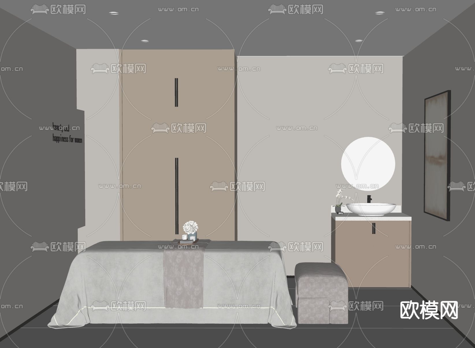 美容spa店 包房su模型下载（渲染图1）