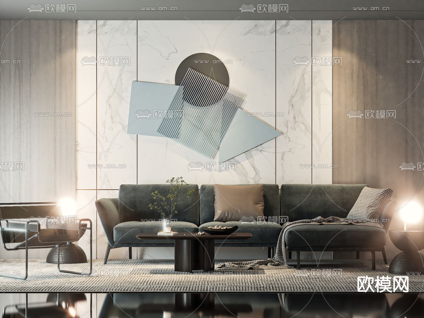 现代组合沙发3d模型下载