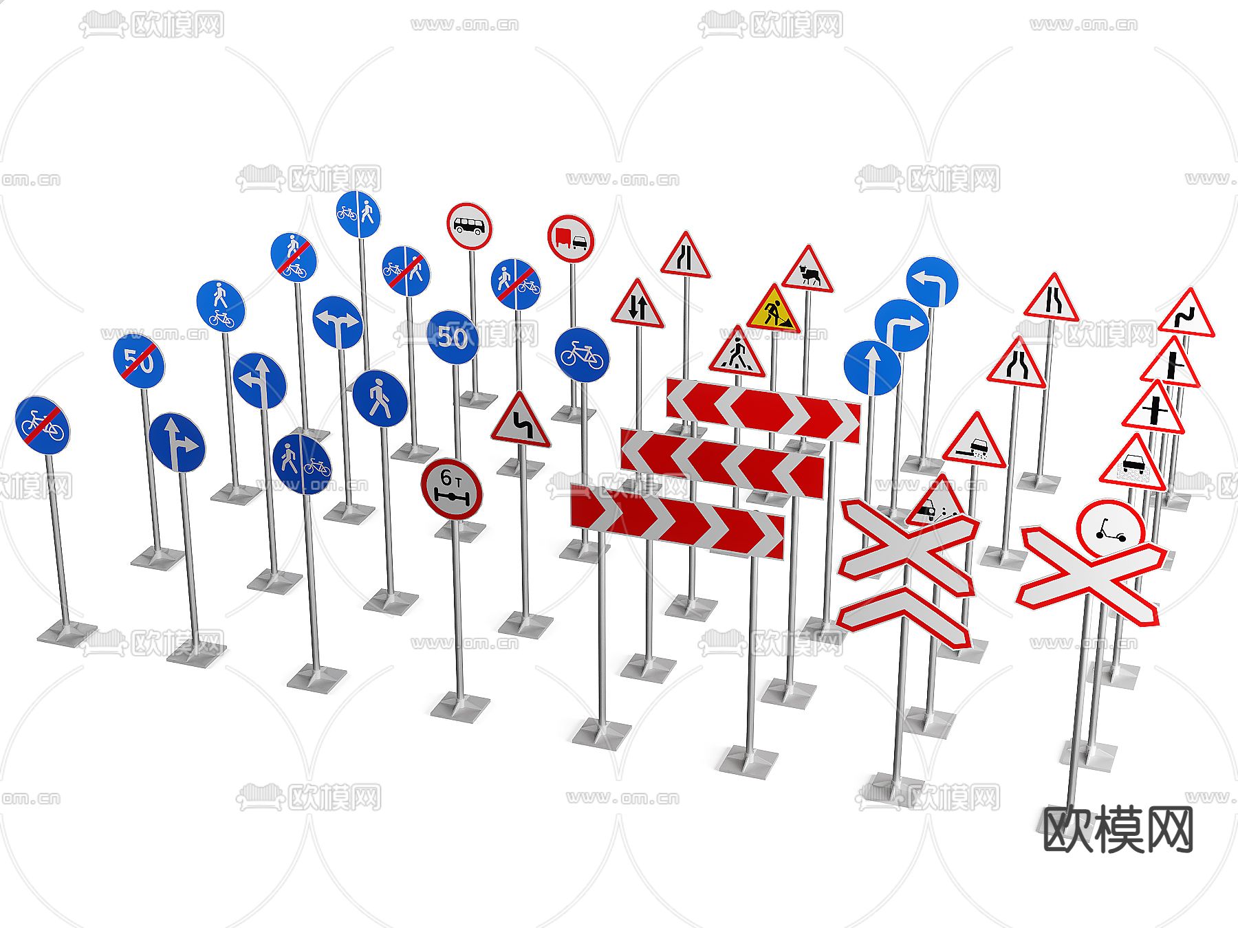 交通指示牌 路标su模型下载（渲染图2）
