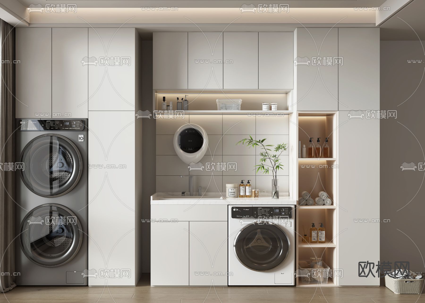 阳台柜 洗衣机柜3d模型下载