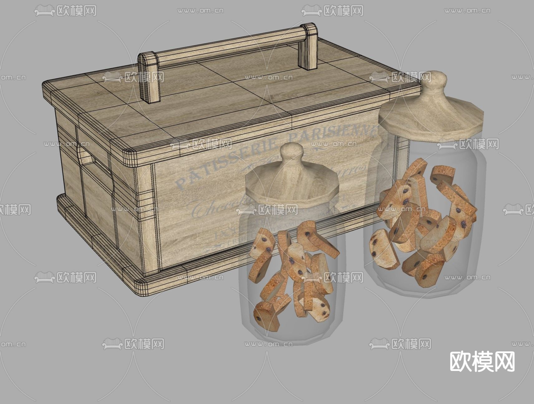 玻璃瓶 饼干su模型下载（渲染图1）