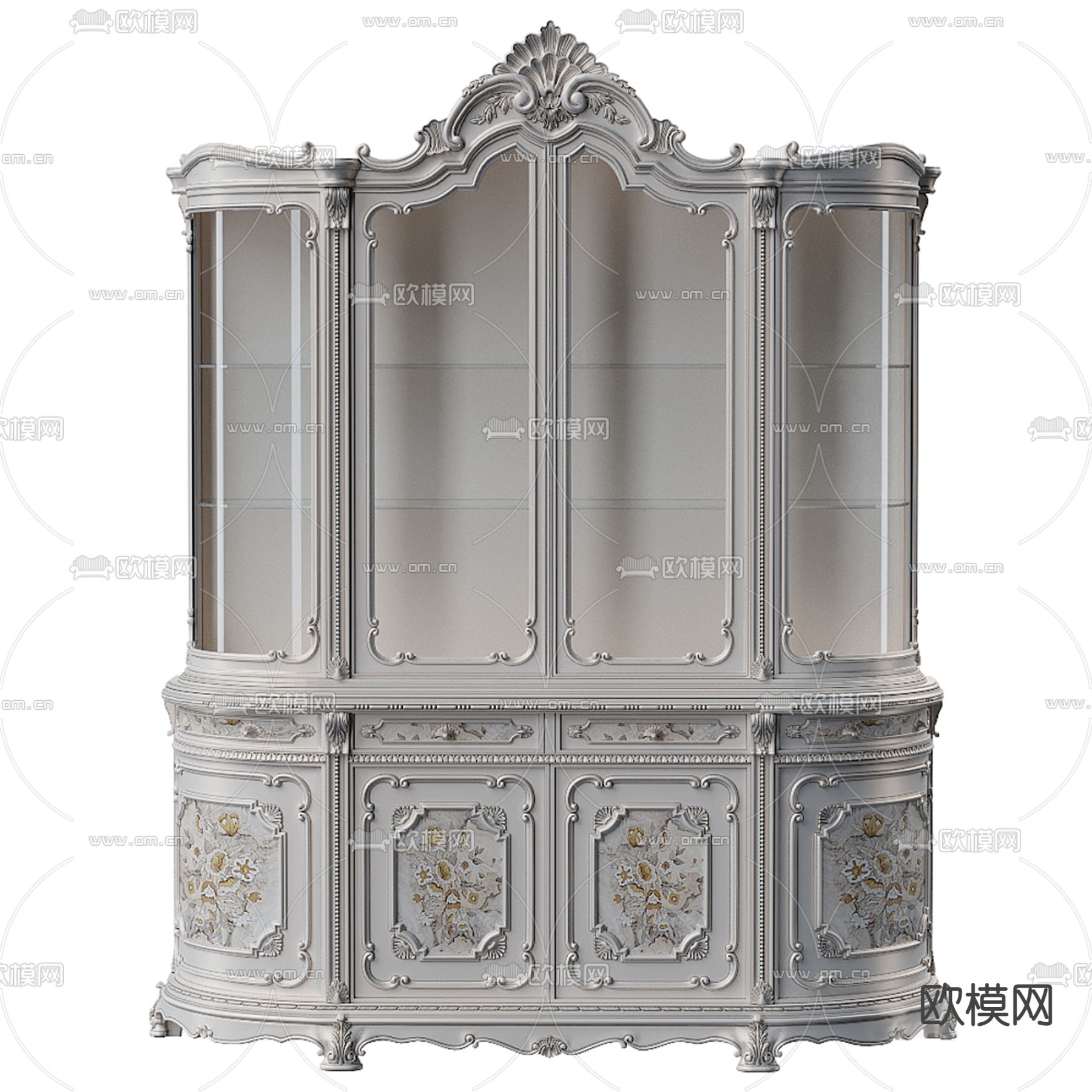 欧式酒柜3d模型下载
