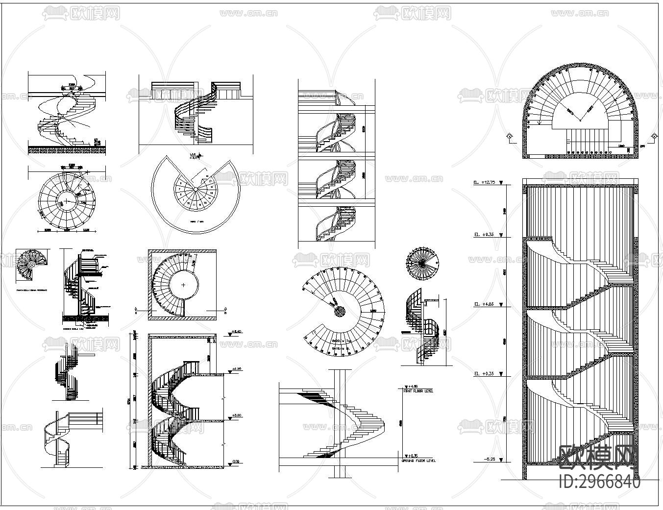 楼梯cad大样图下载（渲染图8）
