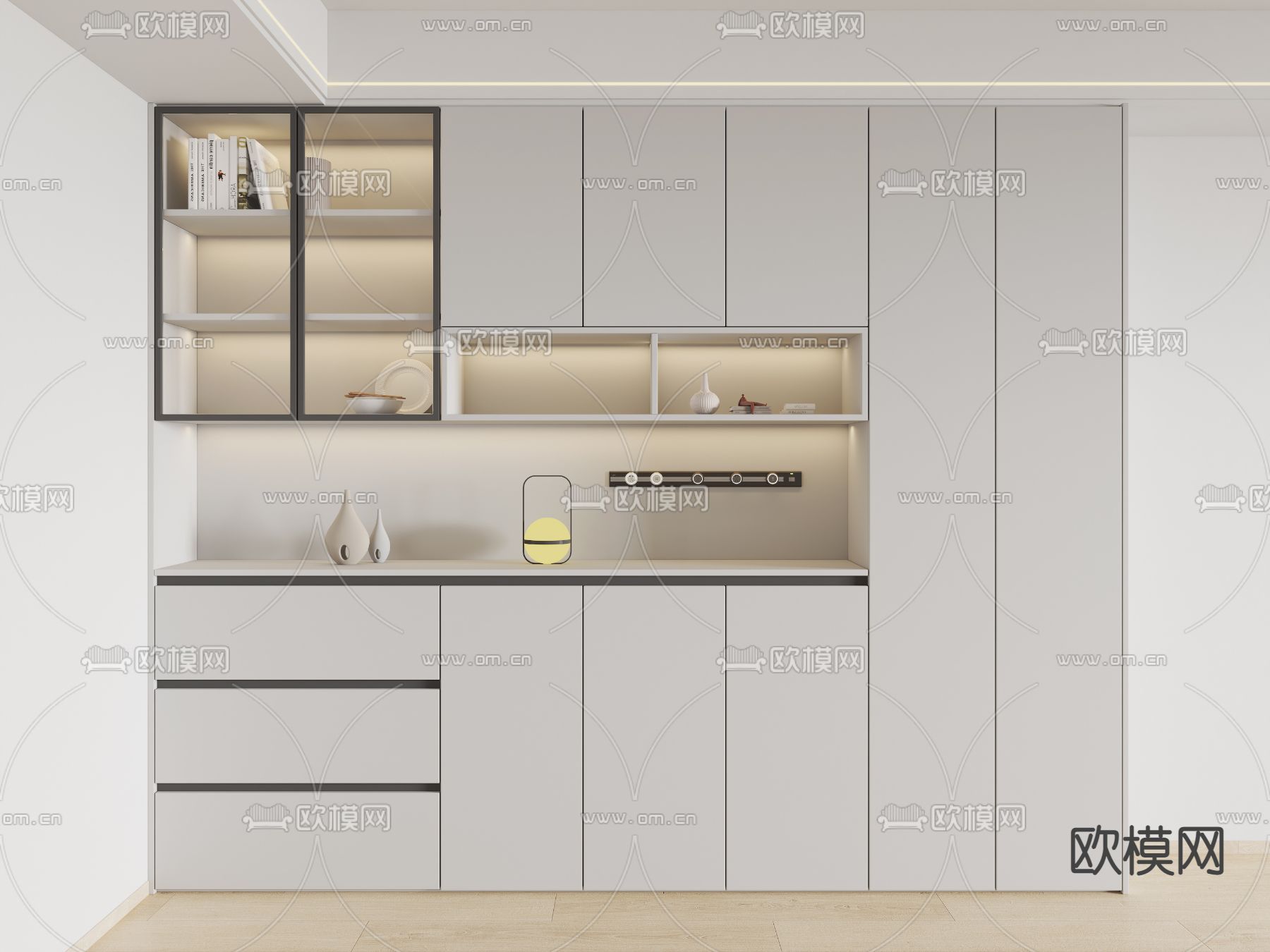 现代酒柜 餐边柜3d模型下载