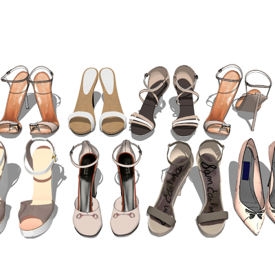  女士凉鞋 高跟鞋su模型 