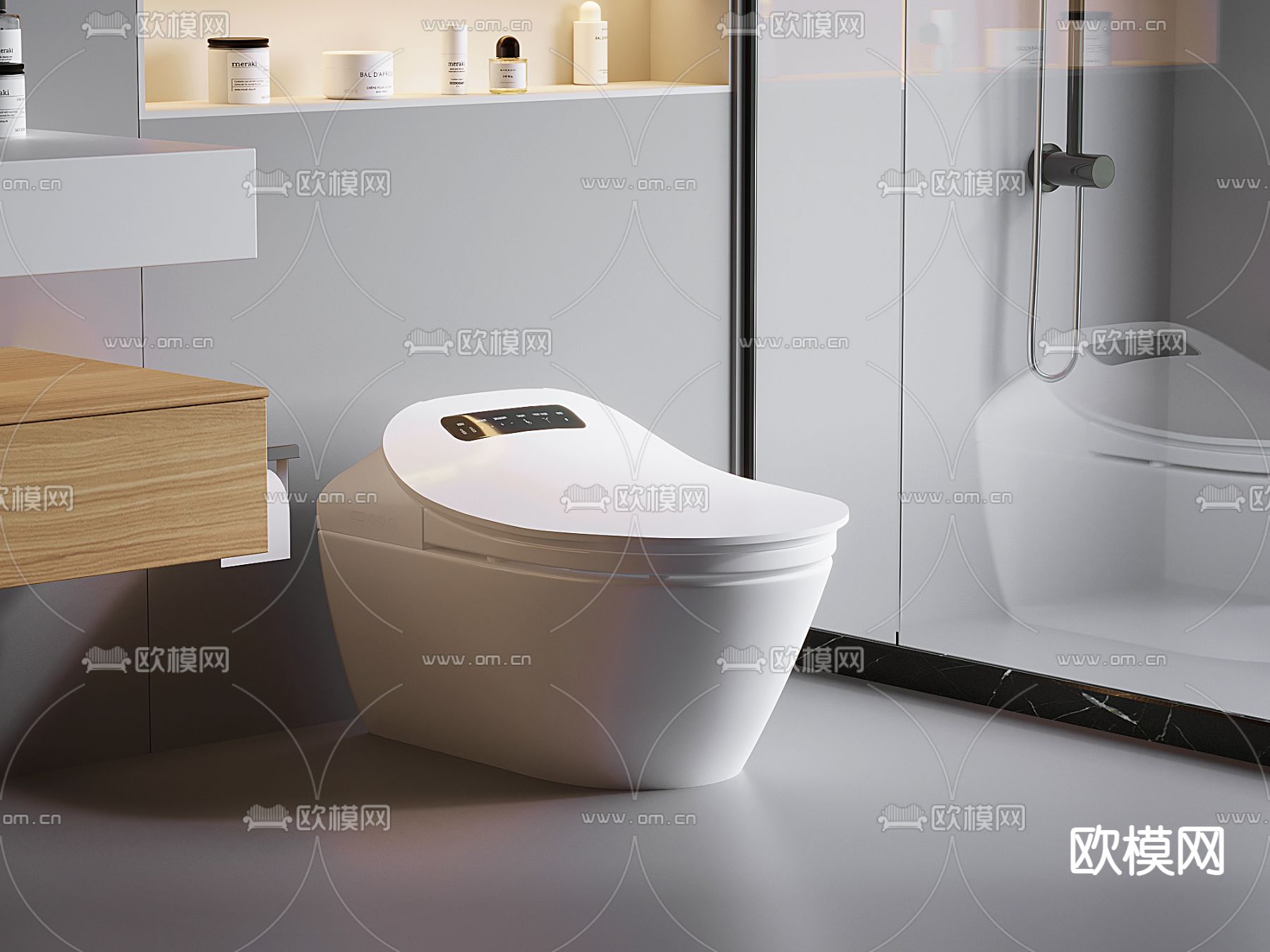 智能马桶 坐便器3d模型下载