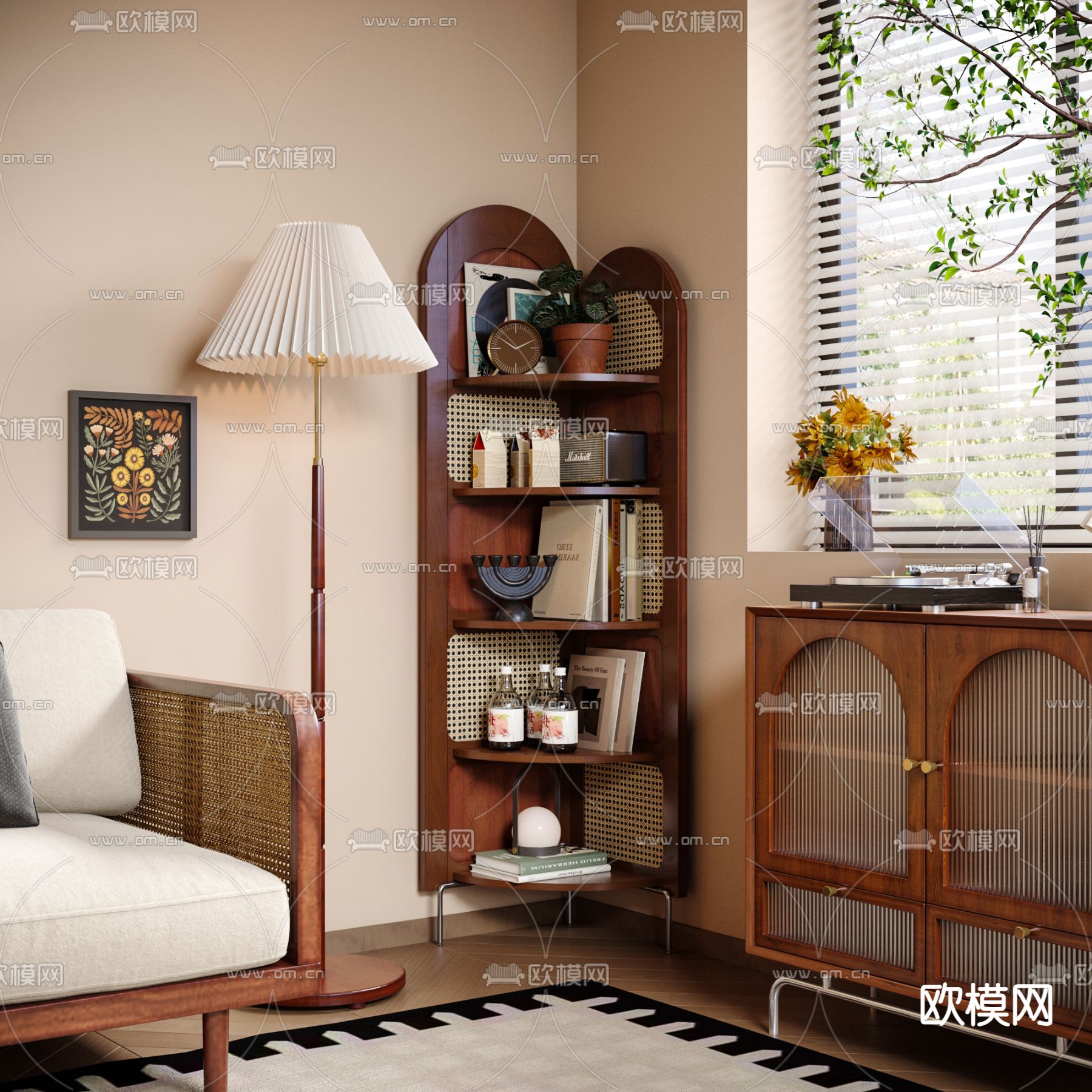 装饰柜 墙角柜 三脚柜 置物架3d模型下载