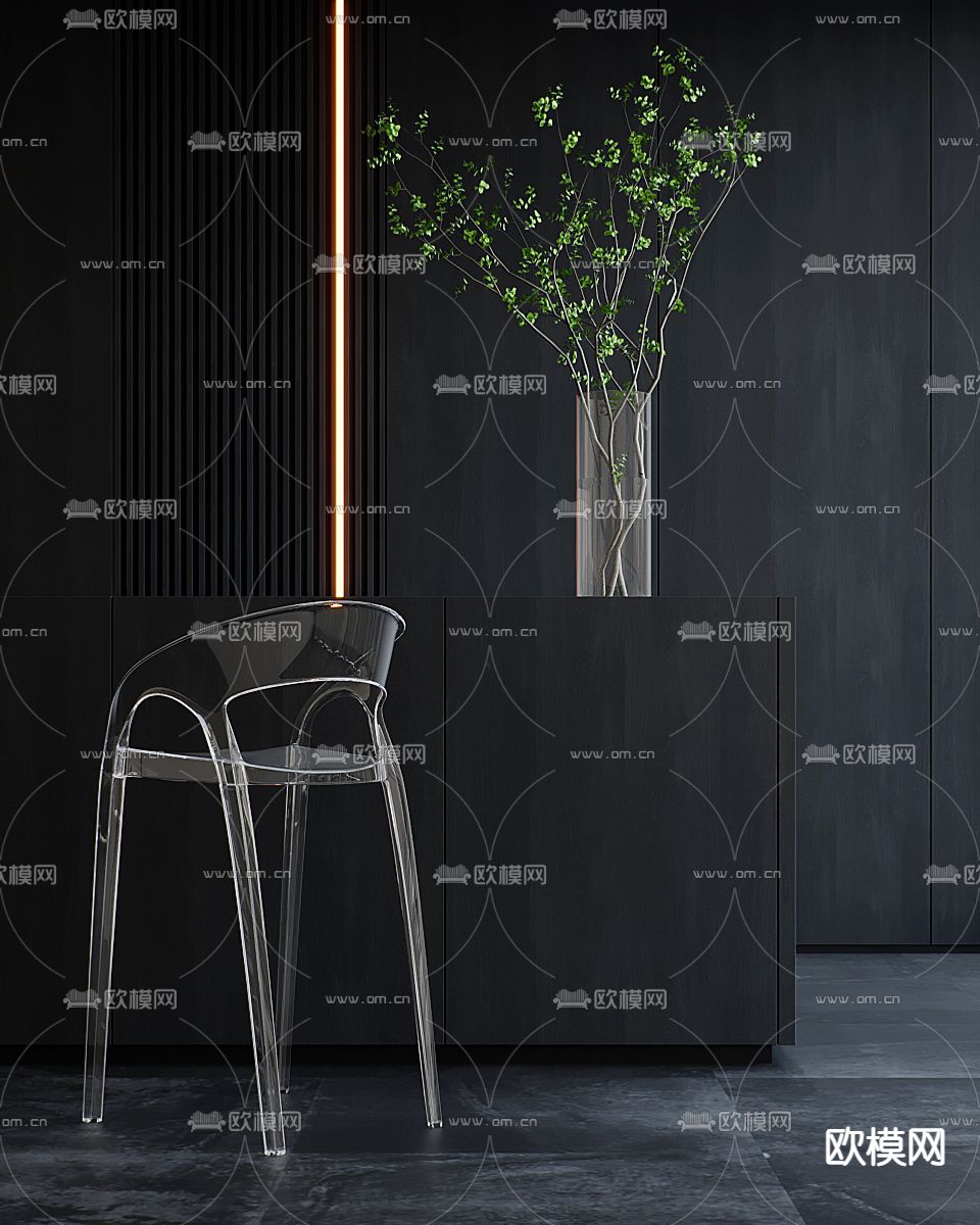 亚克力吧椅 吧凳 高脚凳3d模型下载