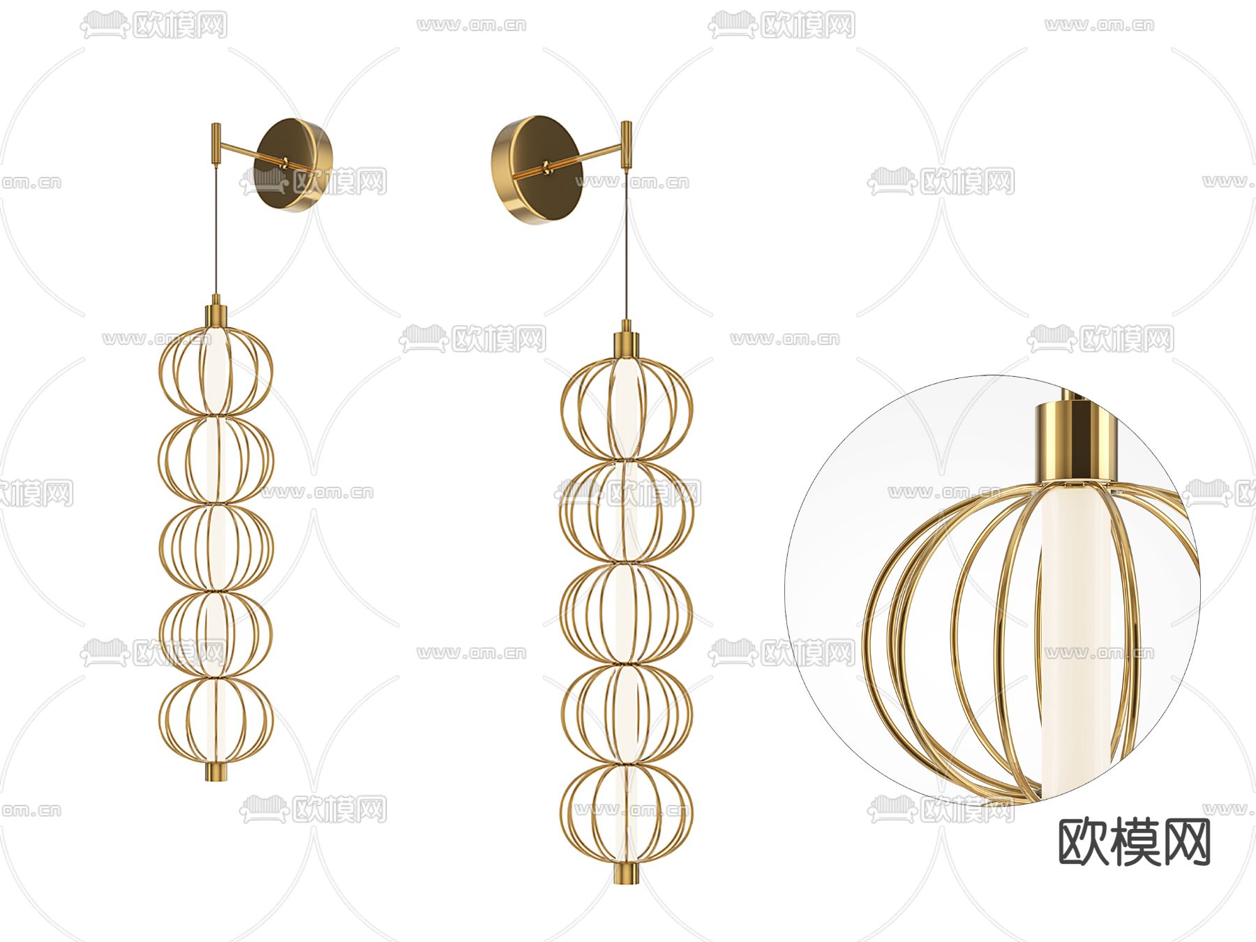 轻奢壁灯3d模型下载