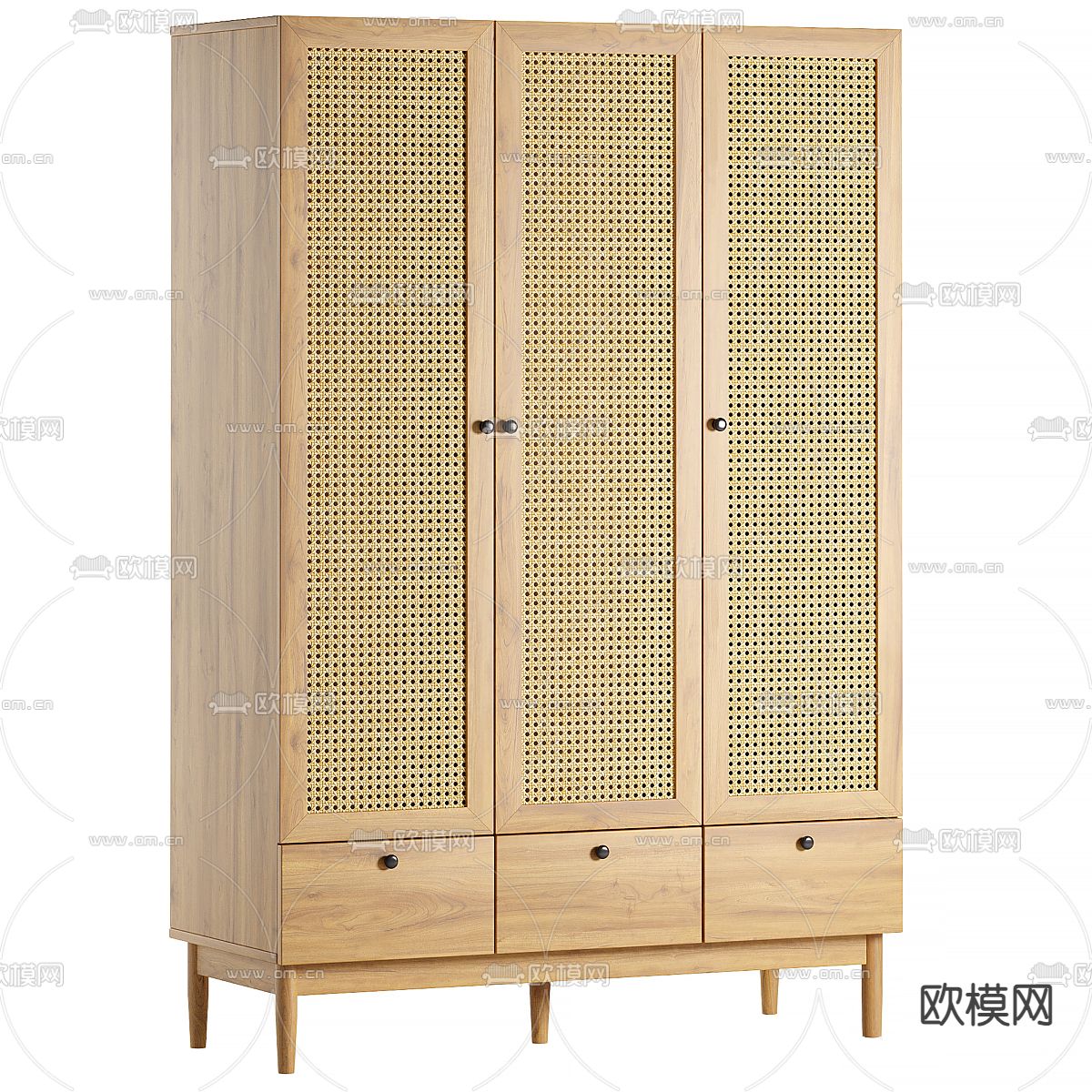 藤编衣柜 衣橱3d模型下载