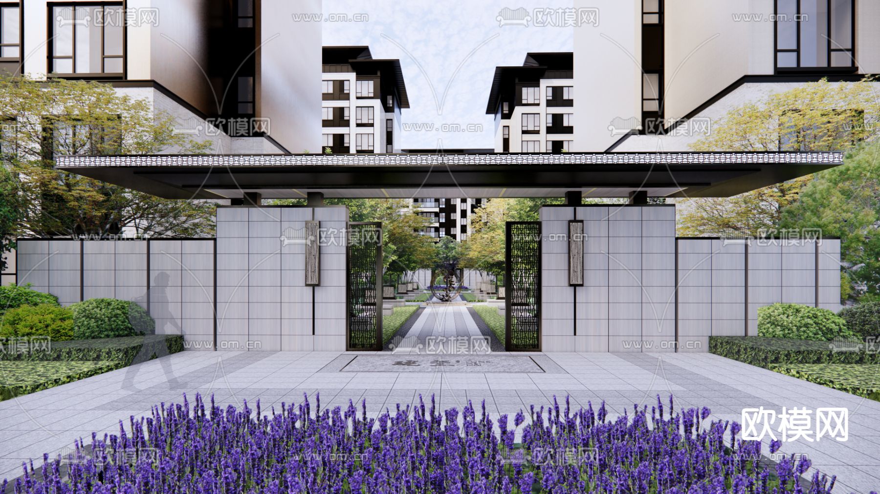 现代大区景观su模型下载（渲染图3）