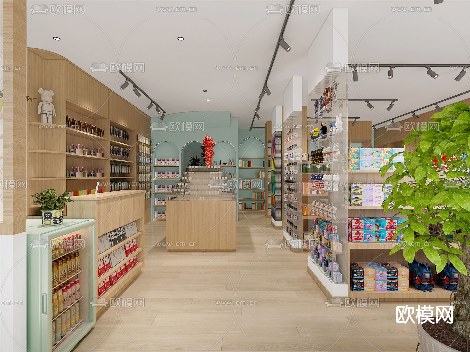 现代文创 文具店su模型下载（渲染图3）