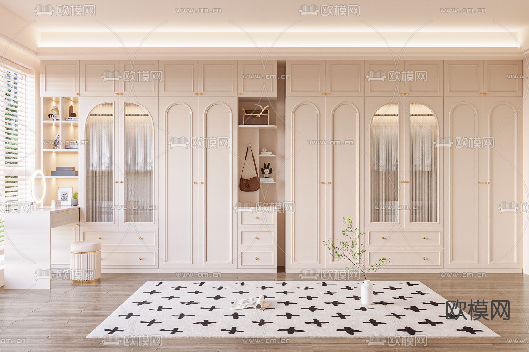 法式衣帽间3d模型下载